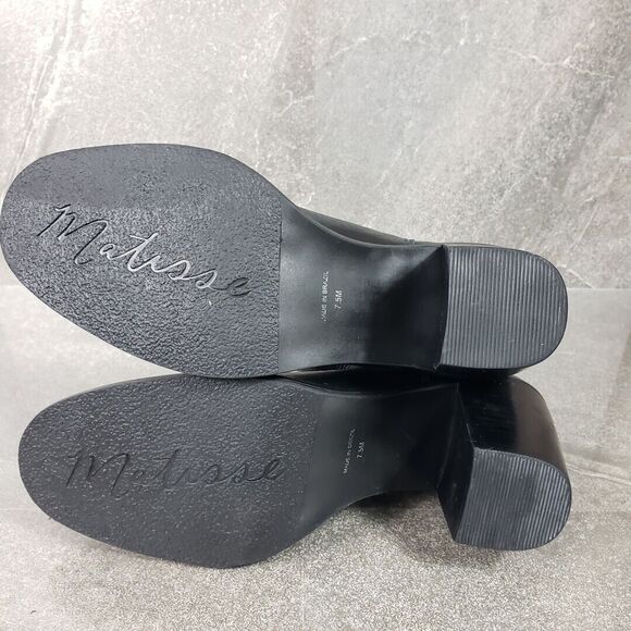 Matisse Mesmerize Chunky Heel Boots Women's 7.5 Black Snake Leather Elastic Gore - Picture 6 of 11